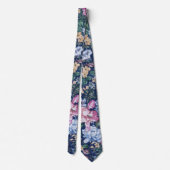 Navy Floral Neck Tie Krawatte (Rückseite)