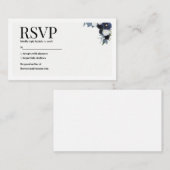 Navy Floral RSVP Card Begleitkarte (Vorne/Hinten)