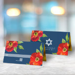Navy Floral Watercolor Bat Mitzvah Bold modern Platzkarte<br><div class="desc">Kein Bat Mitzvah Party ist komplett ohne personalisierte Platzkarten. Lass deinem Lieblings-Bat Mitzvah Stolz, Freude und feiere ihren Meilenstein in ihrem perfekt koordinierten Party. Diese raffinierte, schicke, atemberaubende, florale Aquarellfarbe mit modernem san serif Typ überlagert einen dunkelblauen und marineblauen Hintergrund. Imitate Goldfolie reiht sich in die Innenseite ein. Personalisieren Sie...</div>