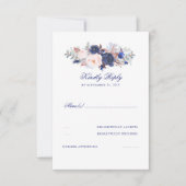 Navy Florals Wedding RSVP (Vorderseite)