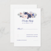 Navy Florals Wedding RSVP (Vorne/Hinten)