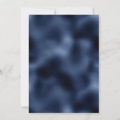 Navy Foil Dusty Blue Silver Floral Wedding Einladung (Rückseite)