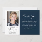 Navy Forever in Our Hearts Foto Beerdigung Dankeskarte (Vorderseite)