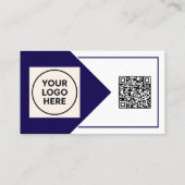 Navy formeller QR-Code Beruflich Corporate Modern Visitenkarte (Rückseite)