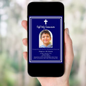 Navy Foto Bogen Erste Heilige Kommune Einladung