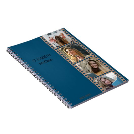 Navy Foto Booth - Trendy Modern Personalisiert Notizblock (Rechte Seite)