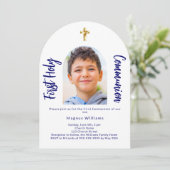 Navy Foto Boy First Heilige Kommune Einladung (Stehend Vorderseite)