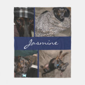 Navy Foto Collage Dog Fleecedecke (Vorderseite)
