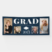 Navy Foto Collage Graduate Class of 2023 Banner (Horizontal)