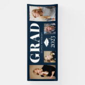 Navy Foto Collage Graduate Class of 2023 Banner (Vertikal)