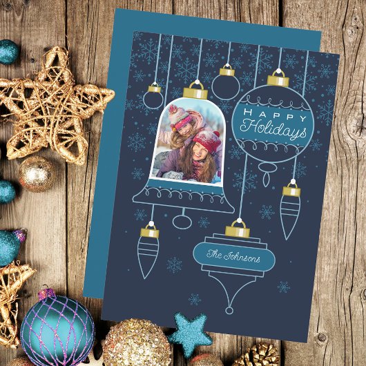 Navy Foto Happy Holiday Card Feiertagskarte