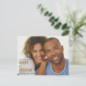 Navy Foto Wedding Save the Date Calendar Ankündigungspostkarte (Stehend Vorderseite)