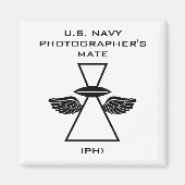 Navy Fotograf IFGA mit Flügel Square Magnet (Vorne)