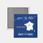 Navy France Hochzeit Speichern Sie die Datumskarte Magnet (Vorderseite/Rückseite)
