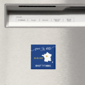 Navy France Hochzeit Speichern Sie die Datumskarte Magnet (In Situ (Geschirrspüler))