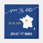 Navy France Hochzeit Speichern Sie die Datumskarte Magnet (Vorne)