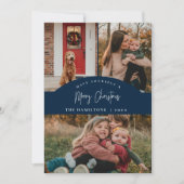 Navy FroChristmas Moderne Minimalistische Karte (Vorderseite)