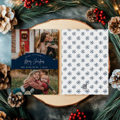 Navy FroChristmas Moderne Minimalistische Karte