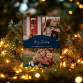 Navy FroChristmas Moderne Minimalistische Karte