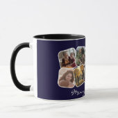Navy Frohe Weihnachten 10 Foto Collage Tasse (Links)