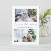 Navy Frohe Weihnachten Moderne 2 Foto (Stehend Vorderseite)