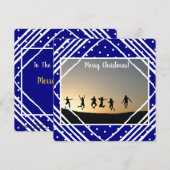 Navy Frohe Weihnachten Modernes Foto (Vorne/Hinten)