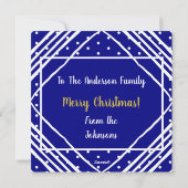 Navy Frohe Weihnachten Modernes Foto (Rückseite)