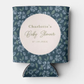 Navy Frost Blümchen Blütendusche Dosenkühler (Vorderseite)