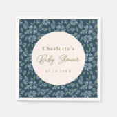 Navy Frost Blümchen Blütendusche Serviette (Vorderseite)