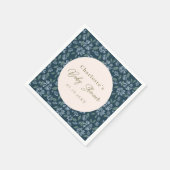Navy Frost Blümchen Blütendusche Serviette (Ecke)