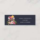 NAVY FRUIT FLORAL CAKE PATISSERIE CUPCAKE BAKERY MINI VISITENKARTE (Vorderseite)