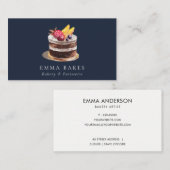 NAVY FRUIT FLORAL CAKE PATISSERIE CUPCAKE BAKERY VISITENKARTE (Vorne/Hinten)