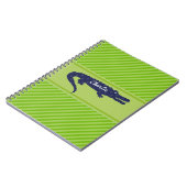 Navy Gator auf Green Diagonal Personalisiert Noteb Notizblock (Linke Seite)