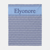 Navy Geometric Chevron Name Design Fleecedecke (Vorderseite)