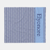 Navy Geometric Chevron Name Design Fleecedecke (Vorderseite (Horizontal))