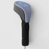 Navy-Geometrisches Chevron-Monogramm-Design Golf Headcover (angewinkelt)