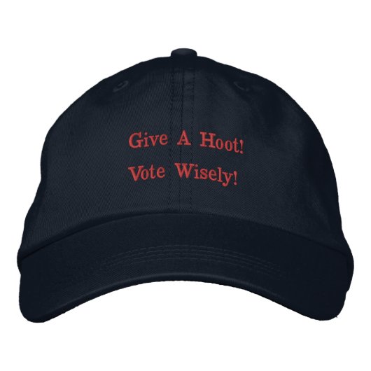 Navy Gib ein Hoot —Vote klug! Bestickte Baseballkappe (Vorderseite)