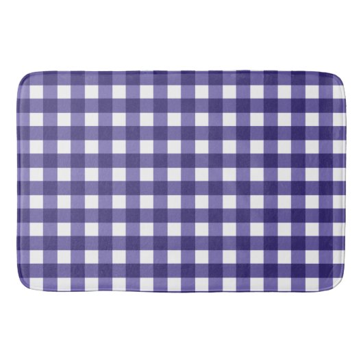 Navy Gingham Badematte (Vorderseite)