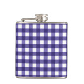 Navy Gingham Flachmann (Vorderseite)