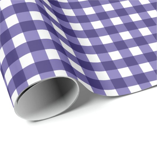 Navy Gingham Geschenkpapier (Rolleneckpunkt)