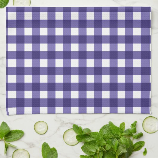Navy Gingham Geschirrtuch (Gefaltet)
