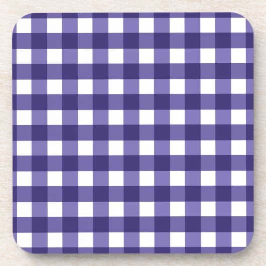 Navy Gingham Getränkeuntersetzer (Vorderseite)