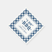 Navy Gingham I Do BBQ Hochzeit Serviette (Ecke)