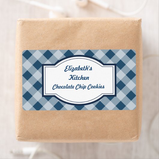 Navy Gingham Kitchen Labels (Insitu)