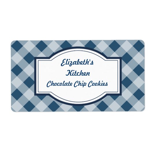 Navy Gingham Kitchen Labels (Vorne)