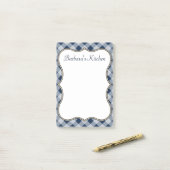 Navy Gingham Kitchen Notepad Post-it Klebezettel (Auf Schreibtisch)
