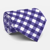 Navy Gingham Krawatte (Gerollt)