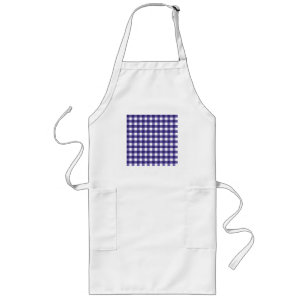 Navy Gingham Lange Schürze