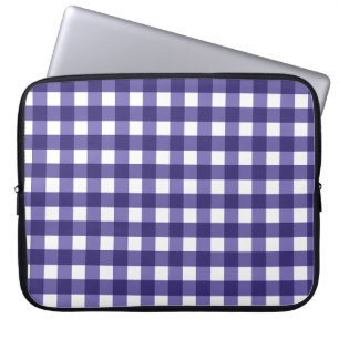 Navy Gingham Laptopschutzhülle