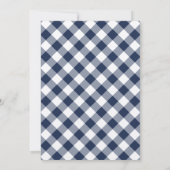 Navy Gingham | Lobbake-Engagement-Partei Einladung (Rückseite)